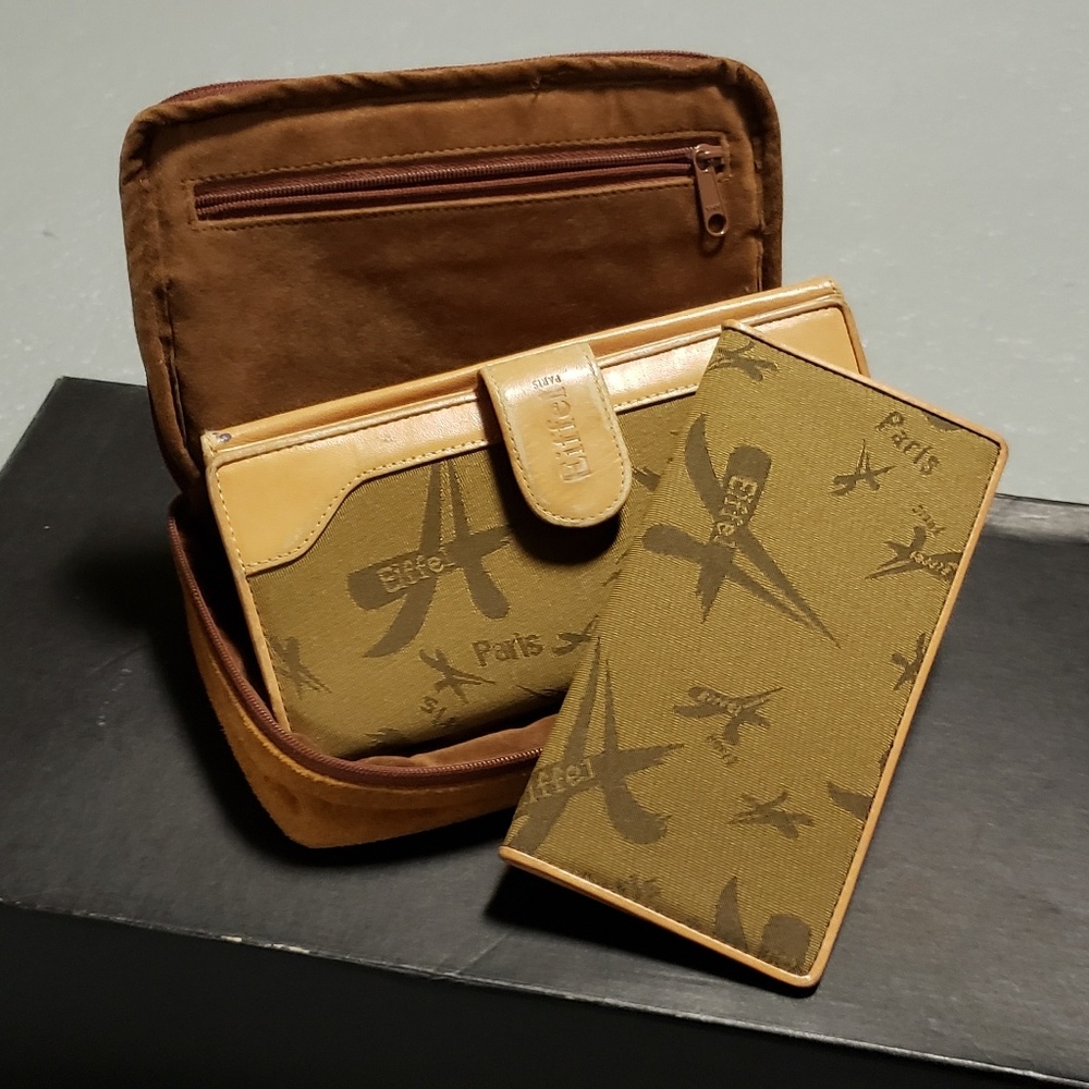 Wallet, Checkbook Cover & Suede Jewelry